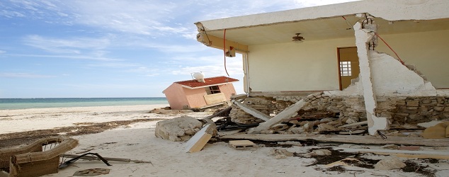 Damage caused by beach storms